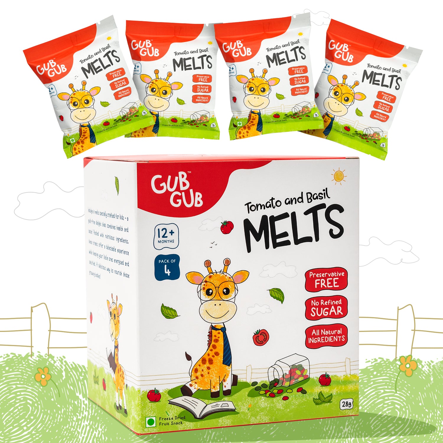 Melts - Tomato & Basil, Pack Of 4