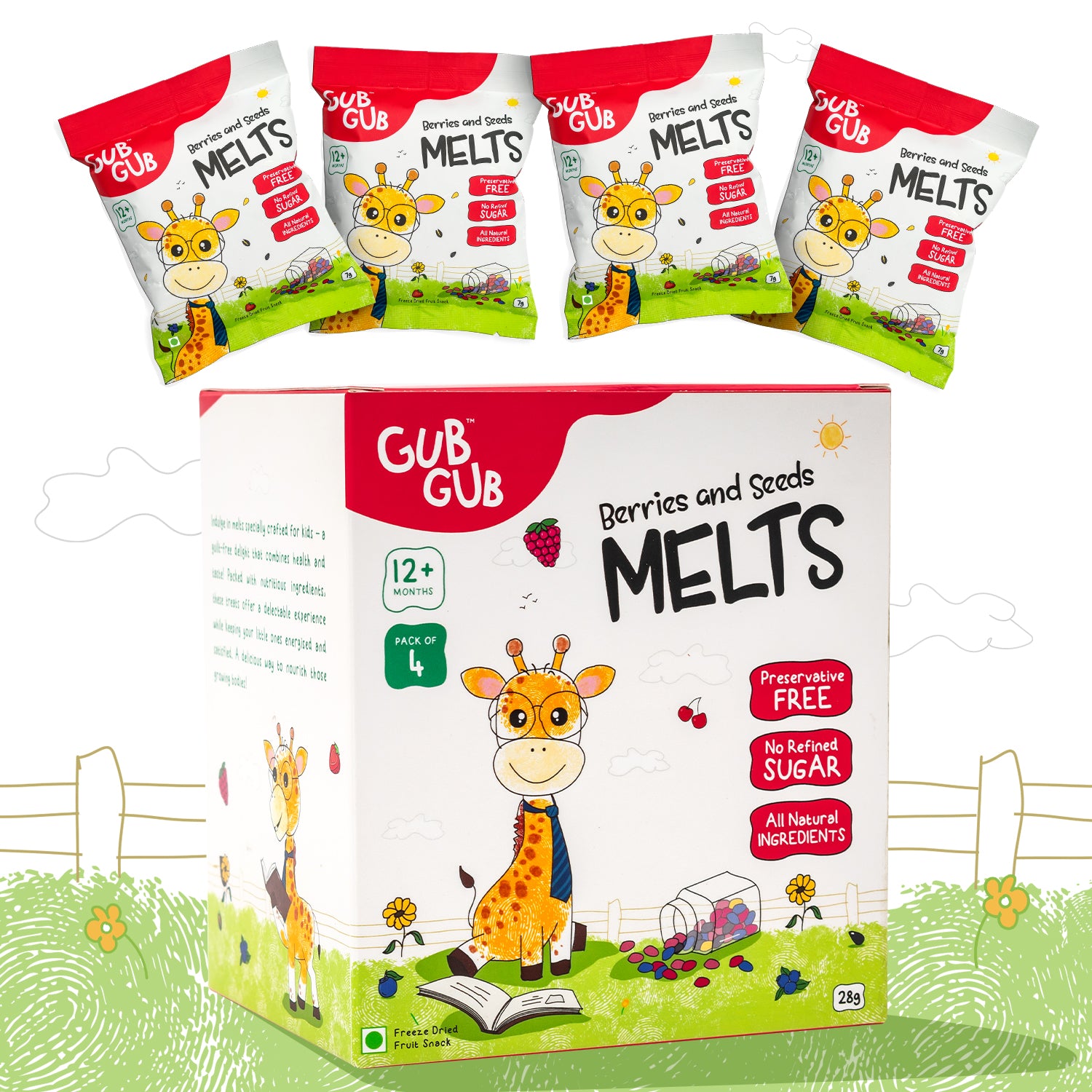 Melts - Berries & Seeds Melts, Pack of 4