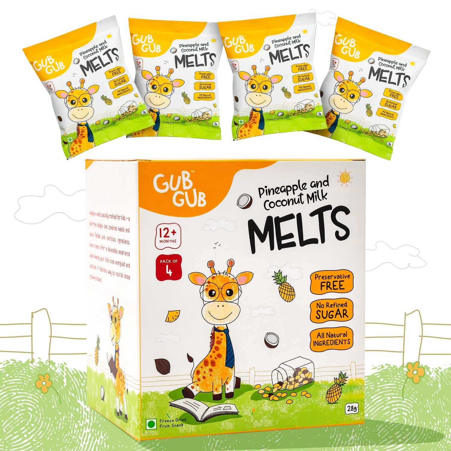 Melts - Pineapple & Coconut Milk, Pack Of 4