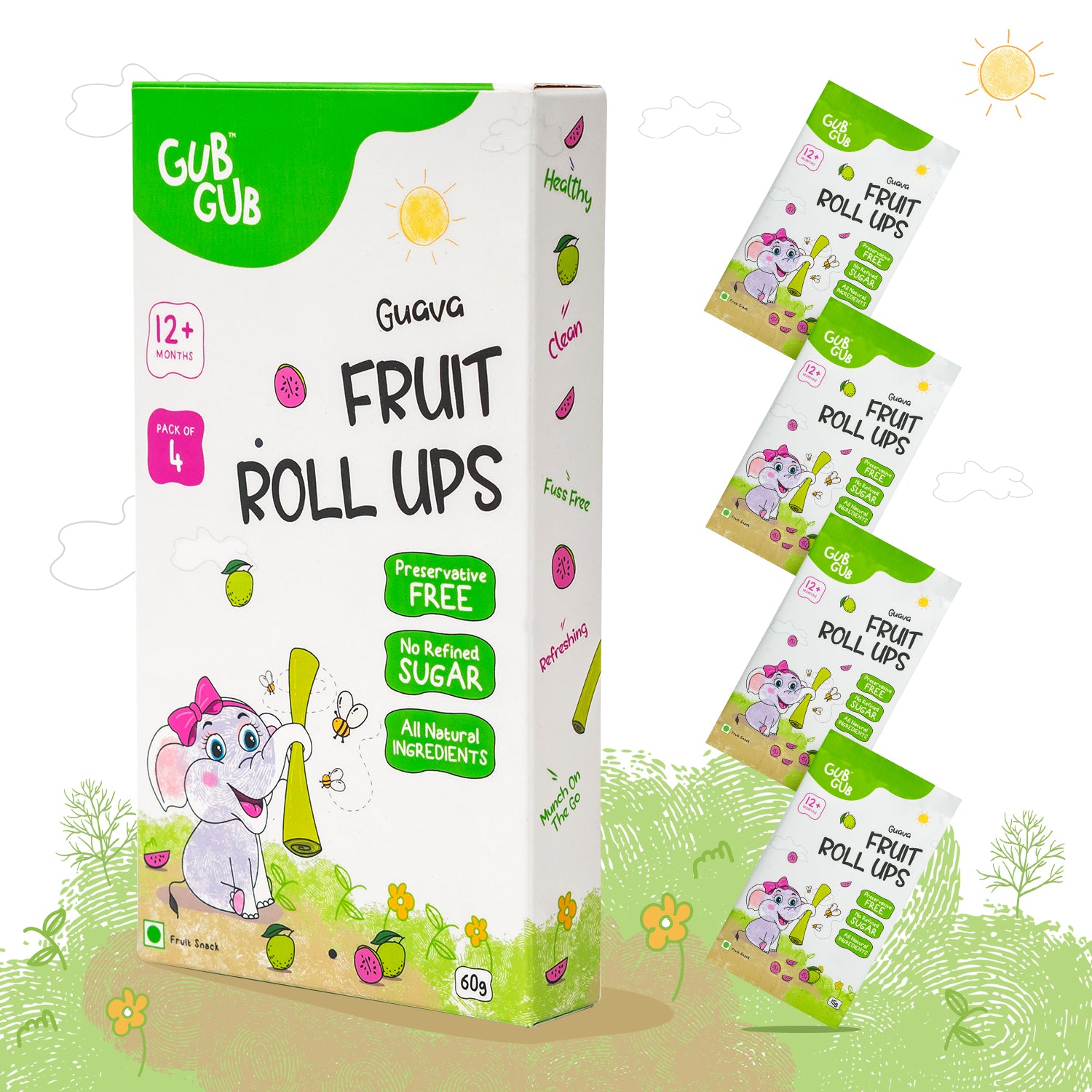 Fruit Roll Ups - Guava, Pack Of 4