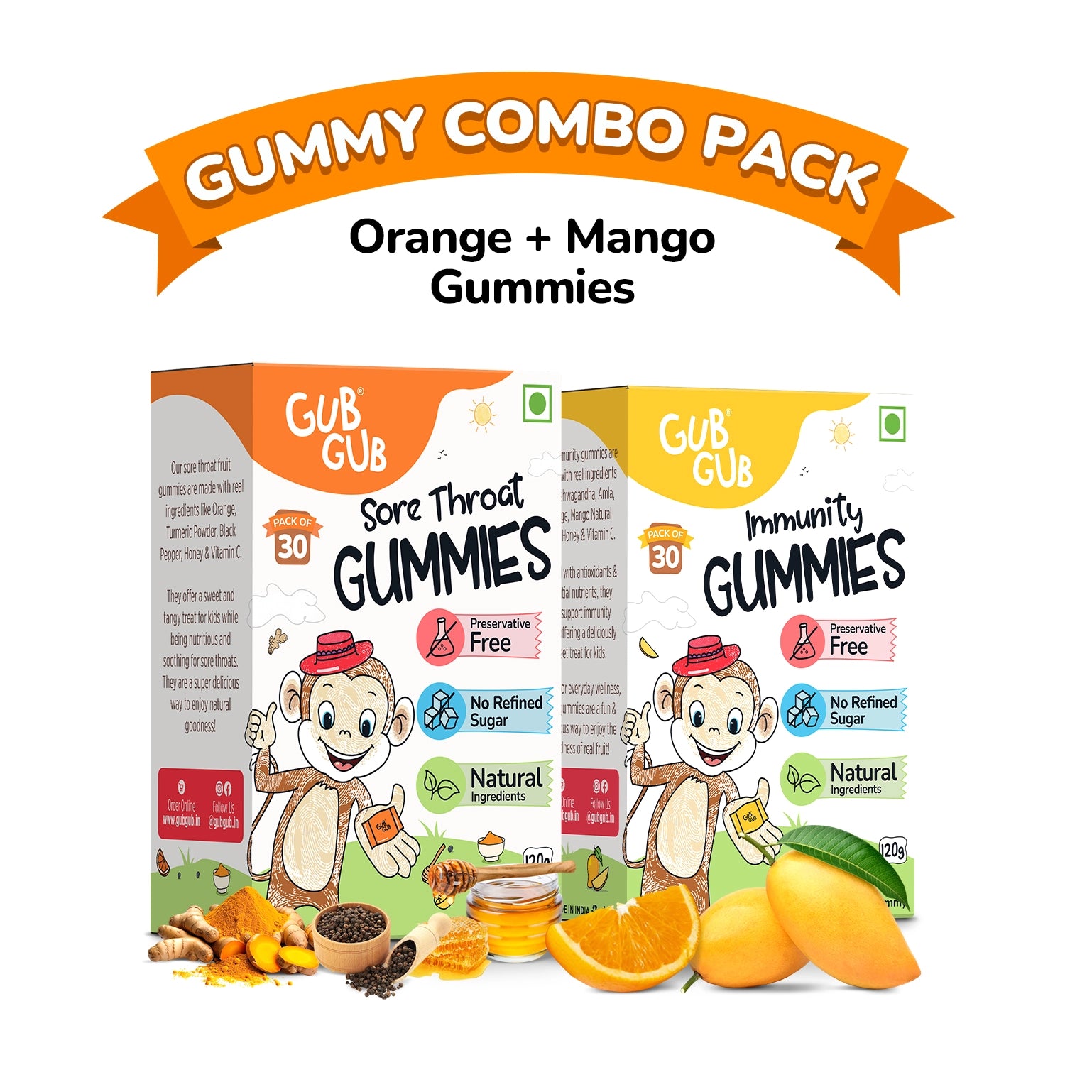Combo Pack: Orange + Mango Gummies