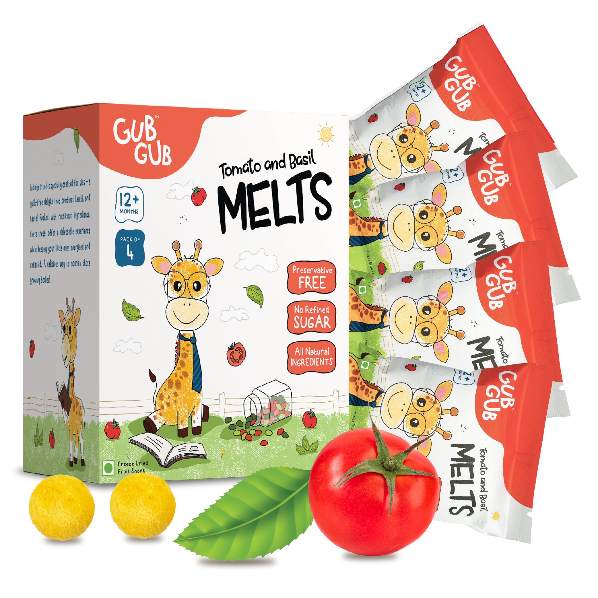 Melts - Tomato & Basil, Pack Of 4