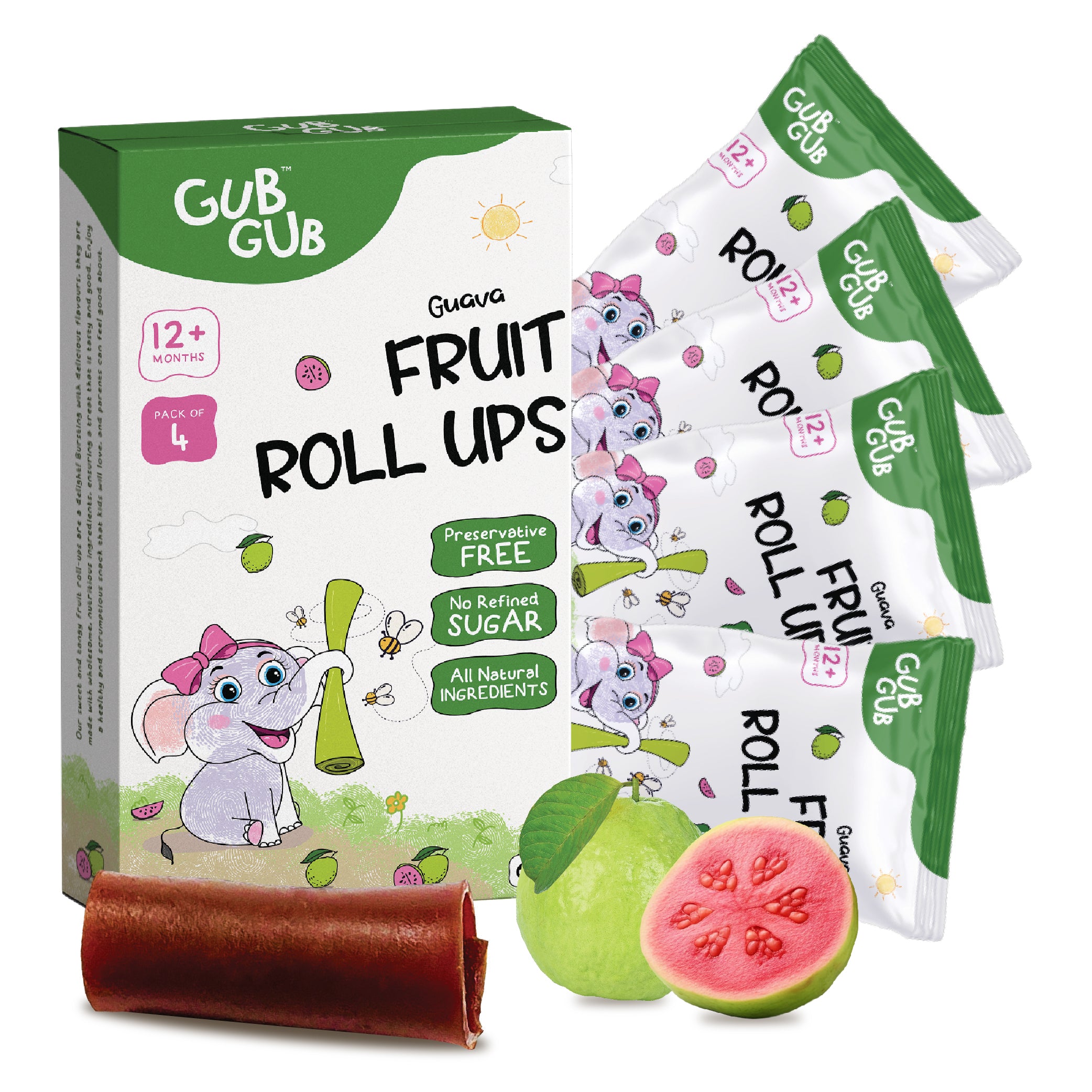 Fruit Roll Ups - Guava, Pack Of 4