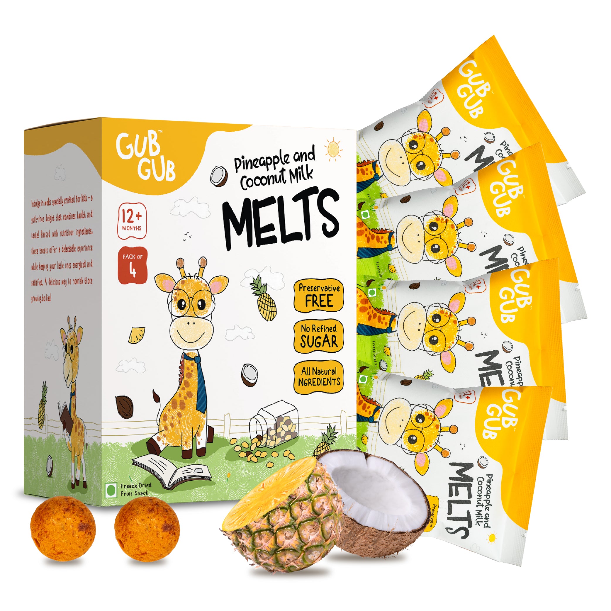 Melts - Pineapple & Coconut Milk, Pack Of 4