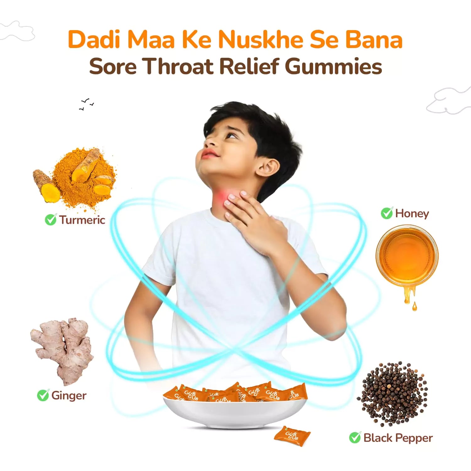 Sore Throat Gummies, Pack Of 30